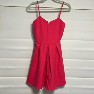 Everly hot pink flare A-line dress